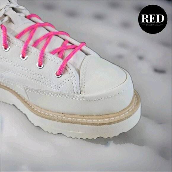 Converse Chuck Taylor Ivory Off White Leather Crafted Boot Men's 8.5 Women's 10 - Picture 14 of 15